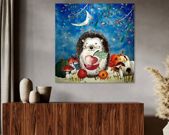Voorbeeld van het werk in een kamer