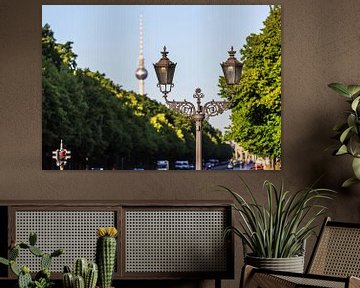 Historical Berlin lantern with television tower in the background by Frank Herrmann