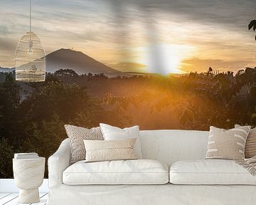 Sunrise panorama with Volcano Gunung Agung by Ellis Peeters