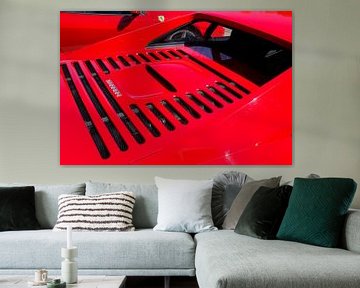 Detail op een rode Ferrari F355 sportwagen van Sjoerd van der Wal