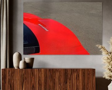 Detail op een rode Ferrari F430 sportwagen van Sjoerd van der Wal