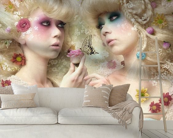 Voorbeeld van het werk in een kamer