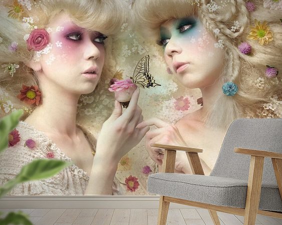 Voorbeeld van het werk in een kamer