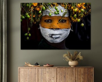 Meisje van de Surma-stam - Ethiopië van Joxe Inazio Kuesta Garmendia