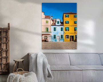 Colourful buildings on the island of Burano near Venice