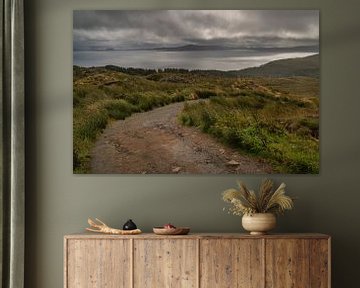 Zandpad naar de oude man van Storr op het eiland Skye in Schotland van Anges van der Logt