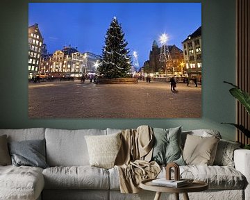 Christmas on Dam Square in Amsterdam at night by Eye on You