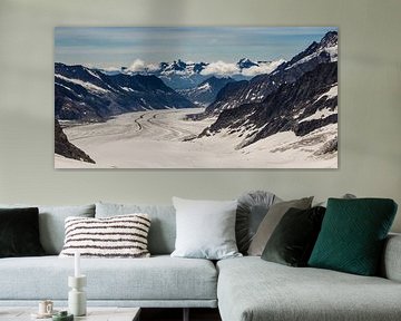 panorama du glacier d'Aletsch vu du Jungfraujoch