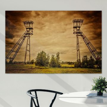 Tours de tête de puits déclassées de la mine de charbon de Houthalen (B)