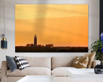 Vuurtoren van het eiland Texel tijdens zonsondergang van Sjoerd van der Wal Fotografie