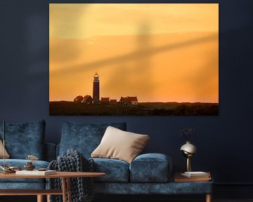 Leuchtturm der Insel Texel bei Sonnenuntergang von Sjoerd van der Wal