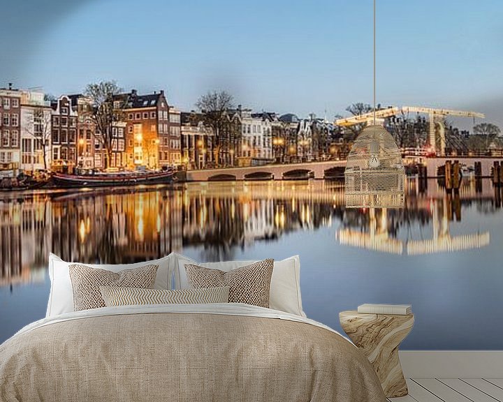 Beispiel fototapete: Grachtenhäuser an der Amstel in Amsterdam von Frans Lemmens