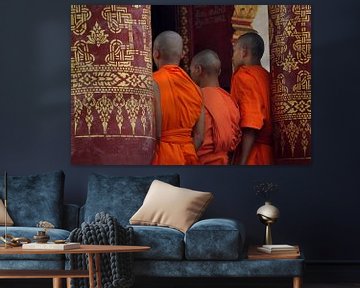 Buddhist monks in colourful temple by Affect Fotografie