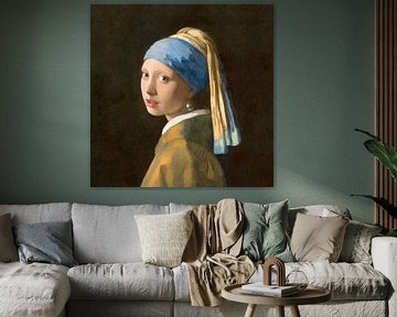 Fille au carré de perles - Johannes Vermeer sur Marieke met een twist
