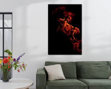 vuur vlammen brand met vuur spelen abstract fire van Groothuizen Foto Art