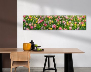 Panorama der Blumenpracht im Keukenhof Blumengarten von Frans Lemmens