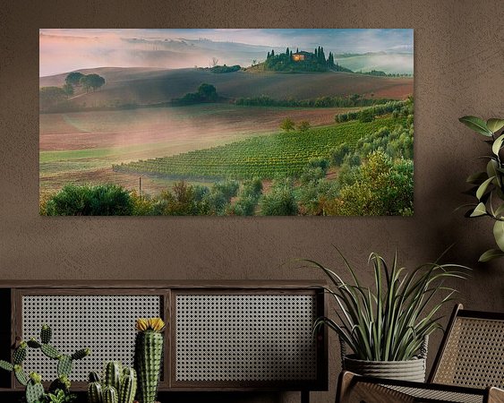 Voorbeeld van het werk in een kamer