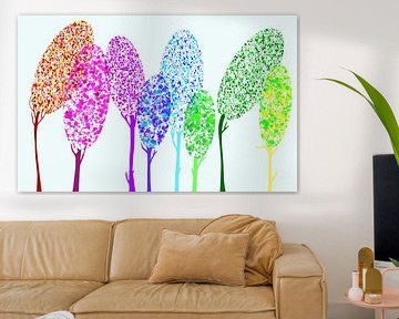 Modern art - Colourful trees