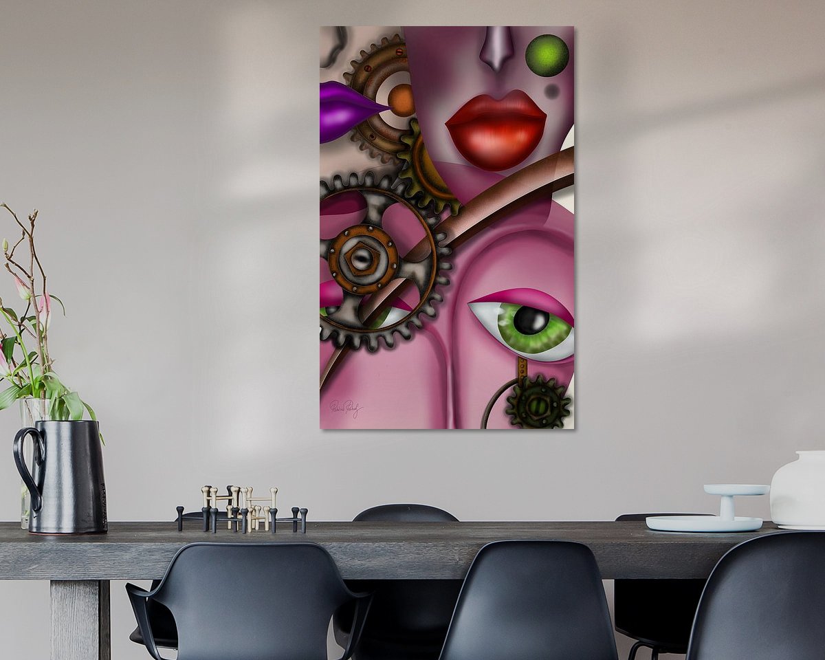 Voorbeeld van het werk in een kamer