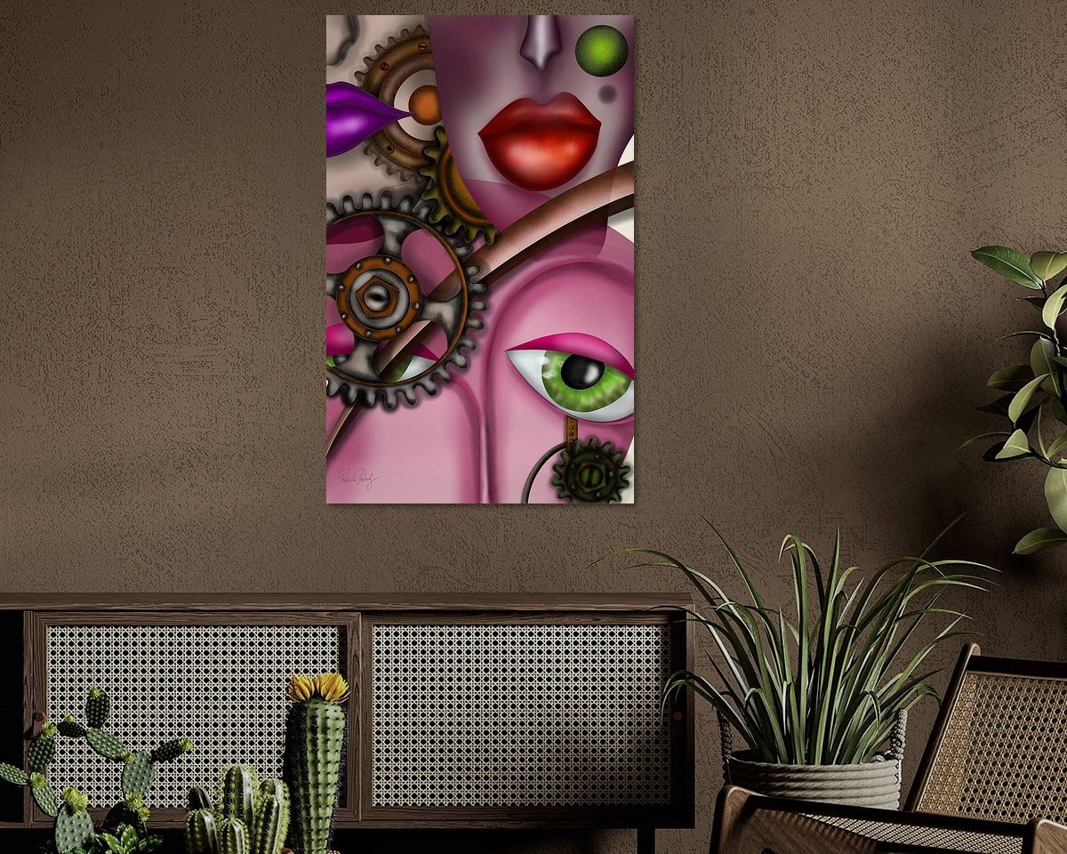 Voorbeeld van het werk in een kamer