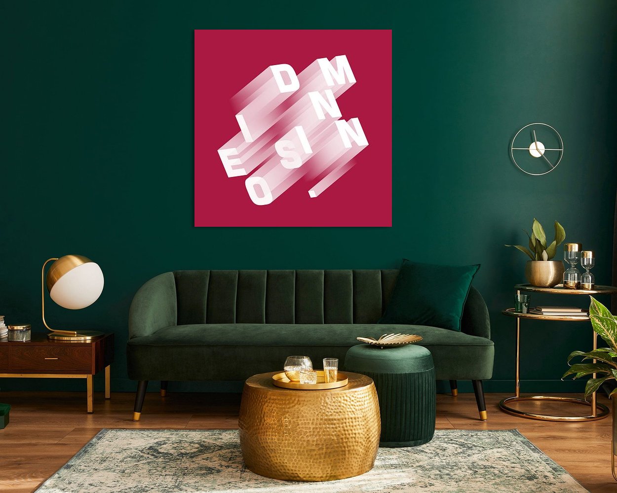 Voorbeeld van het werk in een kamer