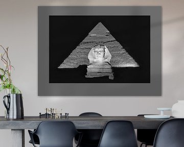 Sfinx en pyramide van Chephren van Frans Lemmens