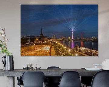 Düsseldorf skyline in the evening