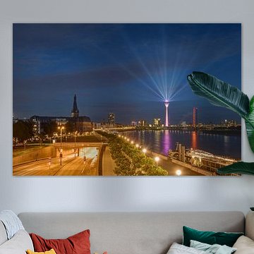 Düsseldorf skyline in the evening