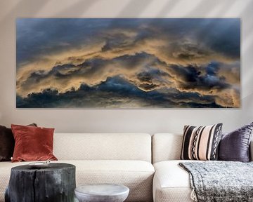 Stunning colorful sky panorama showing beautiful cloud formations in high resolution. van MPfoto71