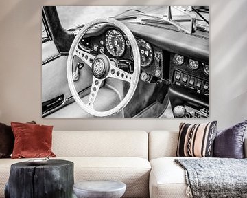 Jaguar E-Type Roadster vintage sportwagen interieur van Sjoerd van der Wal