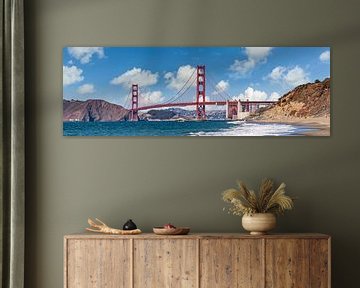 GOLDEN GATE BRIDGE Baker Beach Panorama van Melanie Viola