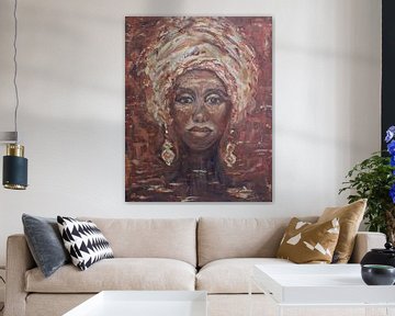 African woman red van Mieke Daenen