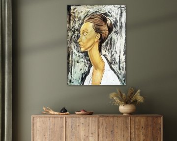 Litho van een vrouw - Amedeo Modigliani van Atelier Liesjes