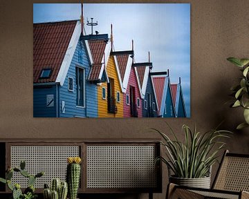 Gekleurde huizen in Zoutkamp Groningen