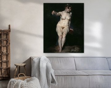 Nackt sitzend (Mademoiselle Rose), Eugène Delacroix - 1820 von Atelier Liesjes