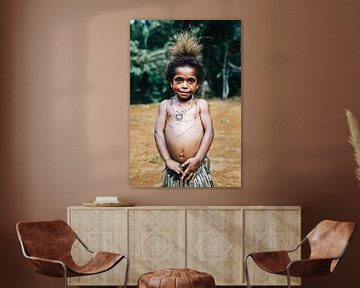 Klein meisje uit Papua New Guinea van Milene van Arendonk