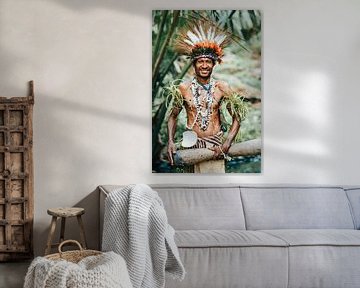 Porträt eines Mannes in Papua-Neuguinea von Milene van Arendonk