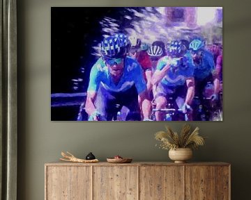 Wielrennen kopgroep in de Tour de France