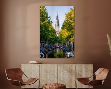 Zuiderkerk vanaf de Groenburgwal in Amsterdam van Thea.Photo