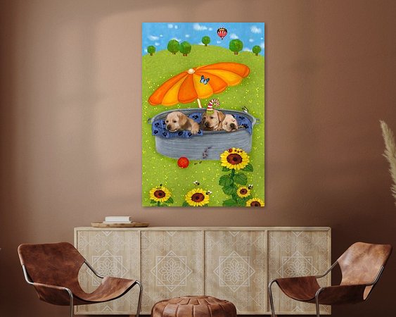 Voorbeeld van het werk in een kamer