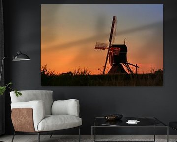 molen tijdens zonsondergang