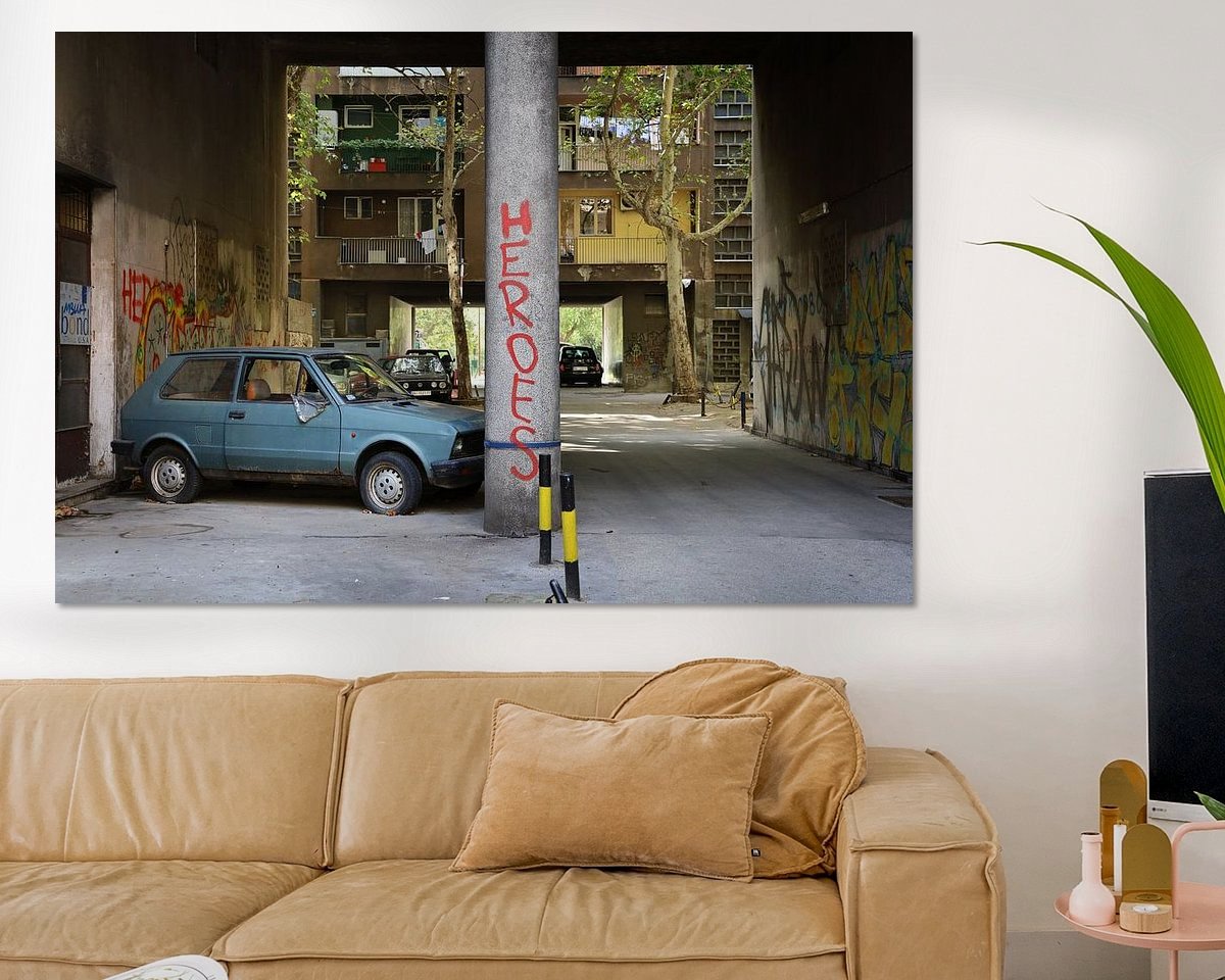 Voorbeeld van het werk in een kamer