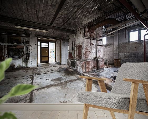 Voorbeeld van het werk in een kamer