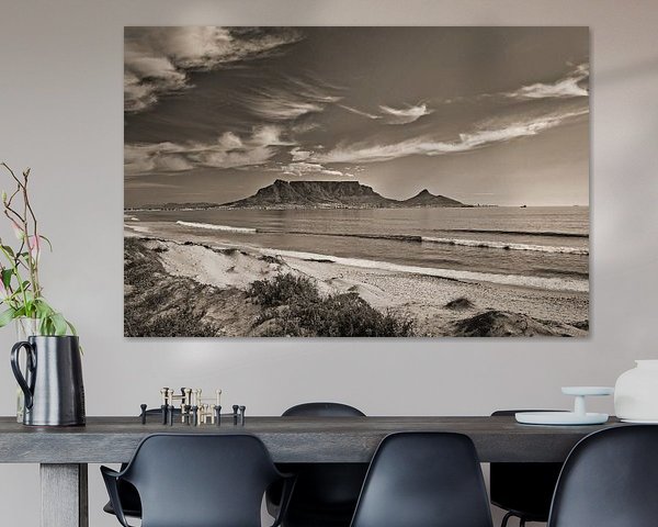 Table Mountain from Bloubergstrand near Cape Town, South Africa