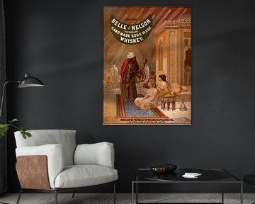 Whisky-Poster mit einem Harem von Belle oder Nelson