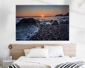 Sonnenuntergang am Strand von Agios Gordios, Korfu von Rick van Geel