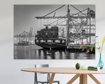 Hamburg, Haven, Elbe, Container van Ingo Boelter