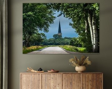 Blick durch die Spitzkirche des friesischen Dorfes Tzum von Harrie Muis