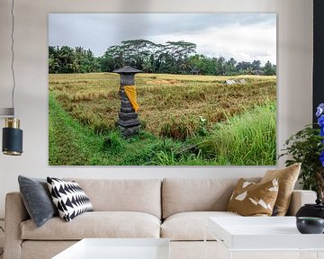 Altar zwischen den Feldern in Bali von Mickéle Godderis