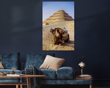 The Camel withe the Sakkara Pyramid - analogue photography! by Tom River Art